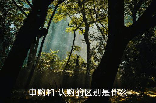 申購和 認(rèn)購的區(qū)別是什么