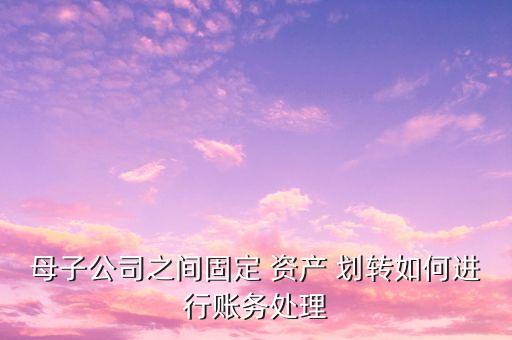 母子公司之間固定 資產(chǎn) 劃轉(zhuǎn)如何進(jìn)行賬務(wù)處理