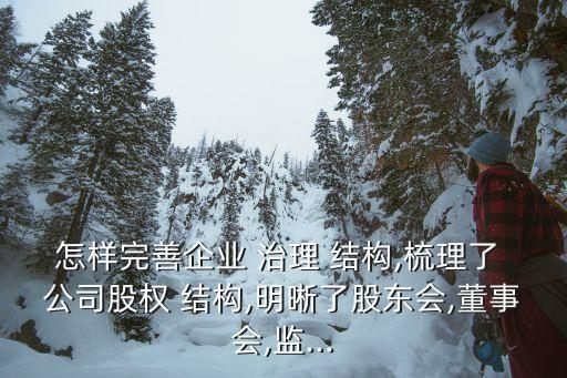 怎樣完善企業(yè) 治理 結(jié)構(gòu),梳理了 公司股權(quán) 結(jié)構(gòu),明晰了股東會,董事會,監(jiān)...