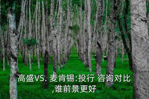 高盛VS. 麥肯錫:投行 咨詢對比,誰前景更好