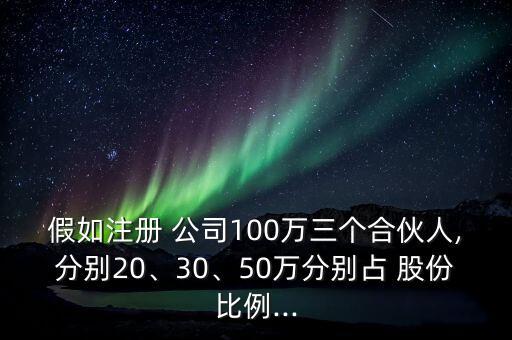 假如注冊 公司100萬三個合伙人,分別20、30、50萬分別占 股份比例...