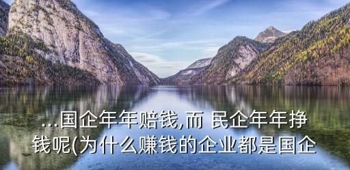 ...國(guó)企年年賠錢,而 民企年年掙錢呢(為什么賺錢的企業(yè)都是國(guó)企