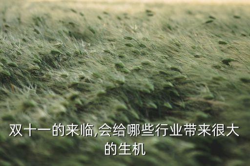 雙十一的來臨,會(huì)給哪些行業(yè)帶來很大的生機(jī)