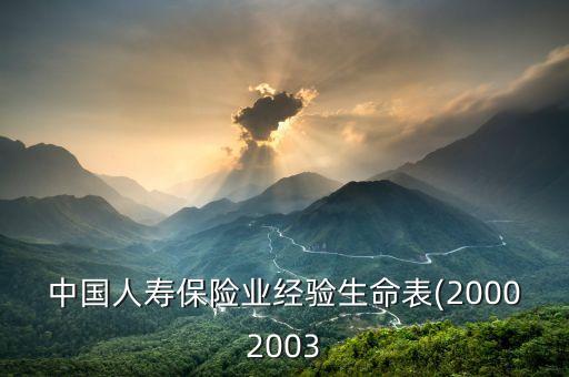 中國(guó)人壽保險(xiǎn)業(yè)經(jīng)驗(yàn)生命表(20002003