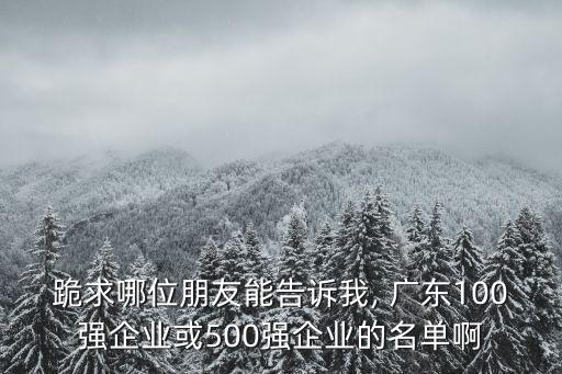 跪求哪位朋友能告訴我, 廣東100強(qiáng)企業(yè)或500強(qiáng)企業(yè)的名單啊