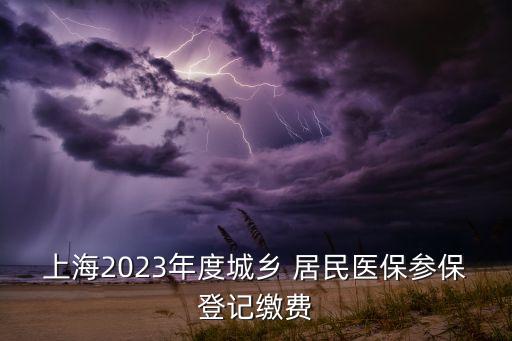 上海2023年度城鄉(xiāng) 居民醫(yī)保參保登記繳費