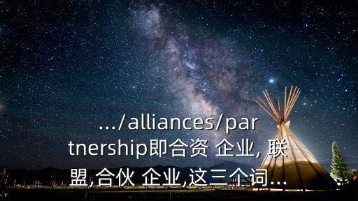 .../alliances/partnership即合資 企業(yè), 聯(lián)盟,合伙 企業(yè),這三個詞...