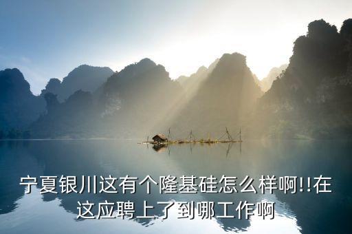 寧夏銀川這有個(gè)隆基硅怎么樣啊!!在這應(yīng)聘上了到哪工作啊