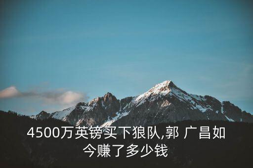 4500萬(wàn)英鎊買(mǎi)下狼隊(duì),郭 廣昌如今賺了多少錢(qián)