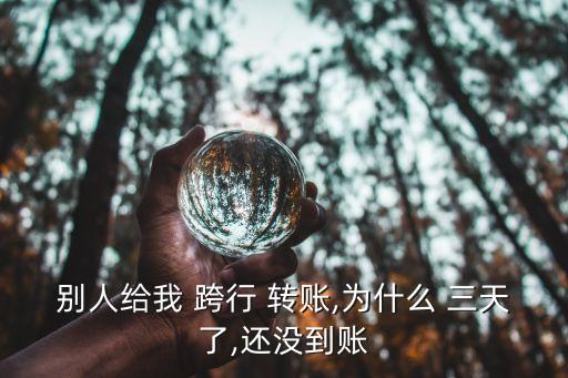 別人給我 跨行 轉(zhuǎn)賬,為什么 三天了,還沒(méi)到賬