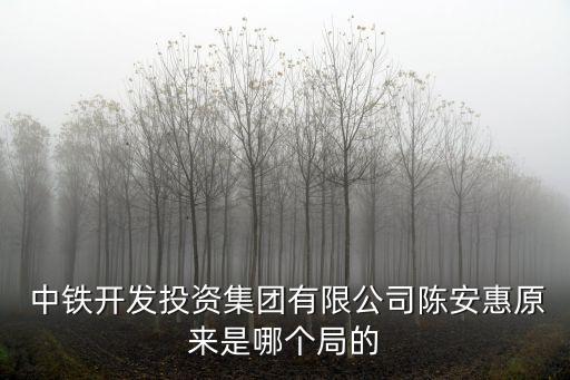  中鐵開發(fā)投資集團(tuán)有限公司陳安惠原來是哪個局的