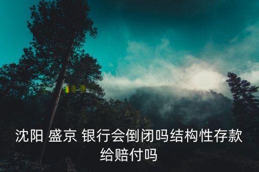 沈陽 盛京 銀行會倒閉嗎結構性存款給賠付嗎