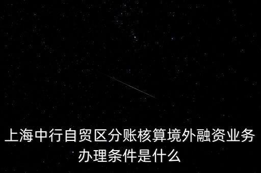 上海中行自貿(mào)區(qū)分賬核算境外融資業(yè)務辦理條件是什么