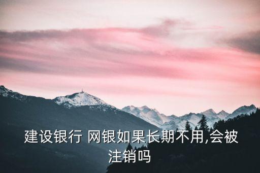  建設(shè)銀行 網(wǎng)銀如果長(zhǎng)期不用,會(huì)被注銷嗎