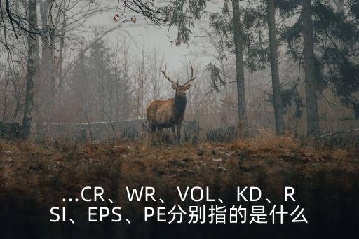 ...CR、WR、VOL、KD、RSI、EPS、PE分別指的是什么