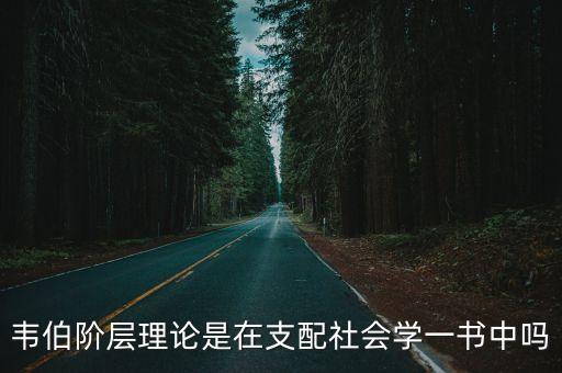 韋伯階層理論是在支配社會(huì)學(xué)一書中嗎