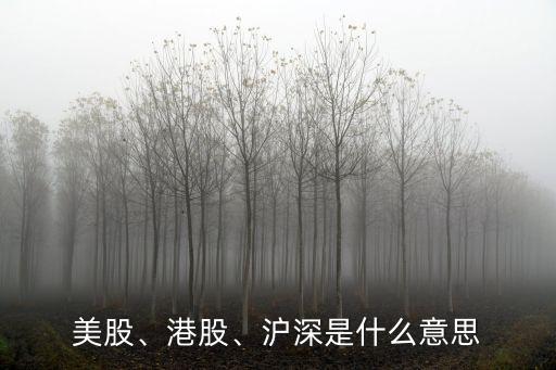 美股、港股、滬深是什么意思