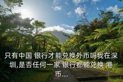 只有中國 銀行才能兌換外幣嗎我在深圳,是否任何一家 銀行都能兌換 港幣...