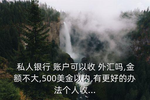  私人銀行 賬戶可以收 外匯嗎,金額不大,500美金以內(nèi),有更好的辦法個人收...