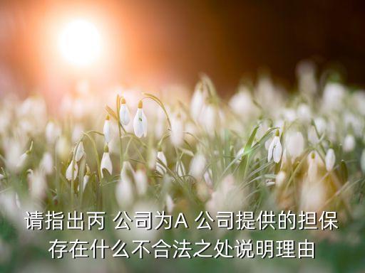 請(qǐng)指出丙 公司為A 公司提供的擔(dān)保存在什么不合法之處說(shuō)明理由