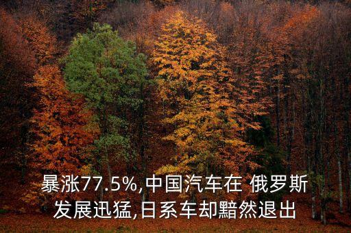 暴漲77.5%,中國(guó)汽車在 俄羅斯發(fā)展迅猛,日系車卻黯然退出