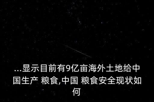 ...顯示目前有9億畝海外土地給中國生產(chǎn) 糧食,中國 糧食安全現(xiàn)狀如何