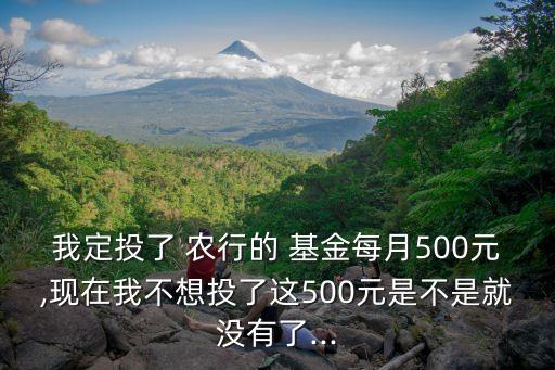 農(nóng)行基金定投贖回,基金定投可以隨時(shí)贖回嗎