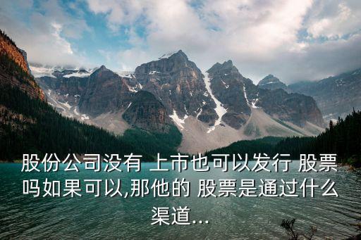 股份公司沒(méi)有 上市也可以發(fā)行 股票嗎如果可以,那他的 股票是通過(guò)什么渠道...