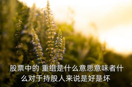  股票中的 重組是什么意思意味者什么對(duì)于持股人來(lái)說(shuō)是好是壞