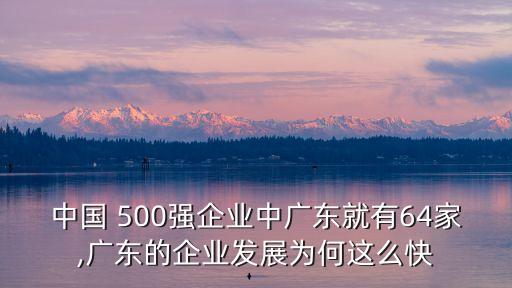 中國(guó) 500強(qiáng)企業(yè)中廣東就有64家,廣東的企業(yè)發(fā)展為何這么快