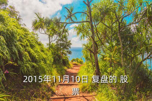 2015年11月10日 復(fù)盤的 股票