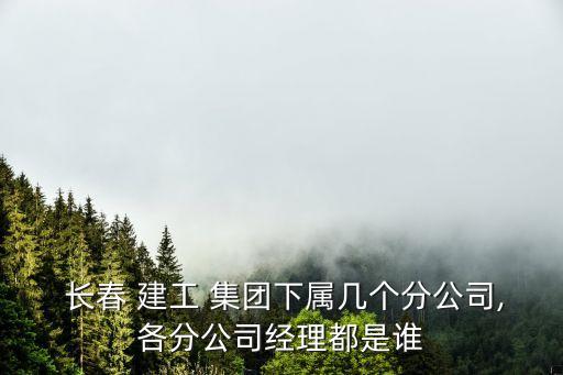  長春 建工 集團下屬幾個分公司,各分公司經(jīng)理都是誰