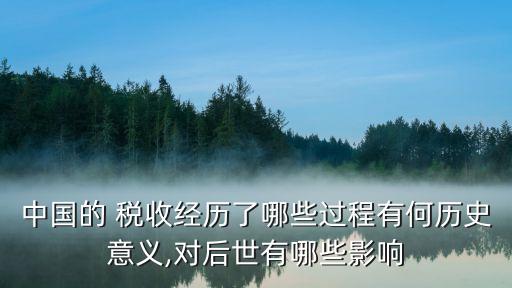 中國的 稅收經(jīng)歷了哪些過程有何歷史意義,對后世有哪些影響