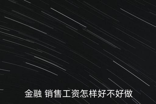  金融 銷售工資怎樣好不好做