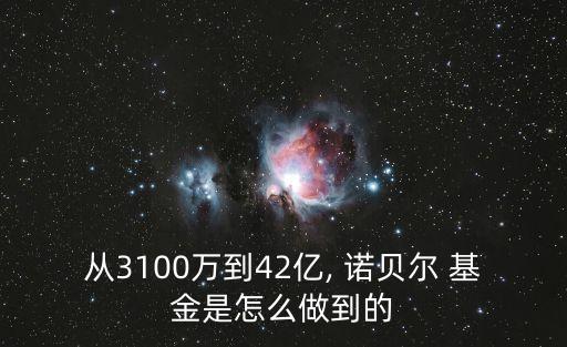 從3100萬(wàn)到42億, 諾貝爾 基金是怎么做到的