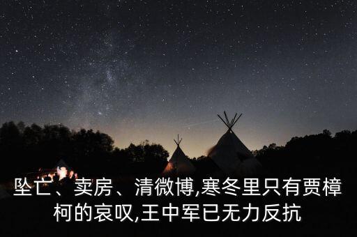 墜亡、賣房、清微博,寒冬里只有賈樟柯的哀嘆,王中軍已無力反抗