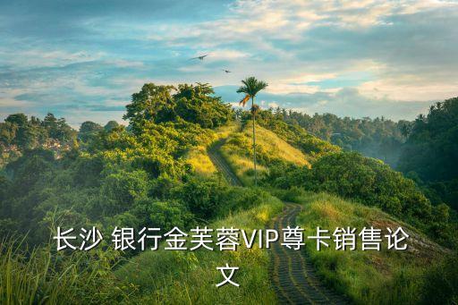  長沙 銀行金芙蓉VIP尊卡銷售論文