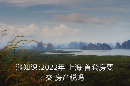 漲知識:2022年 上海 首套房要交 房產(chǎn)稅嗎