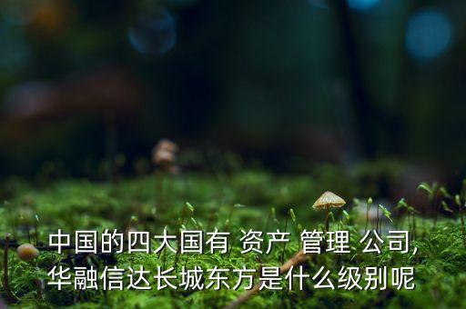 中國的四大國有 資產(chǎn) 管理 公司,華融信達長城東方是什么級別呢