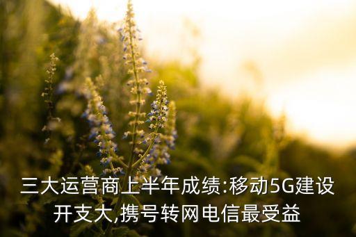 三大運營商上半年成績:移動5G建設開支大,攜號轉網(wǎng)電信最受益