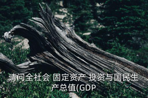 請問全社會 固定資產(chǎn) 投資與國民生產(chǎn)總值(GDP