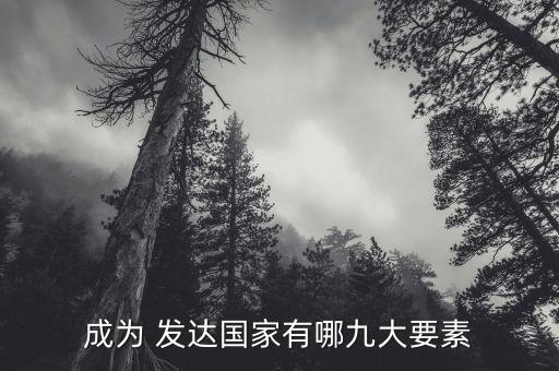 成為 發(fā)達(dá)國家有哪九大要素