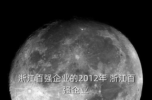  浙江百強(qiáng)企業(yè)的2012年 浙江百強(qiáng)企業(yè)