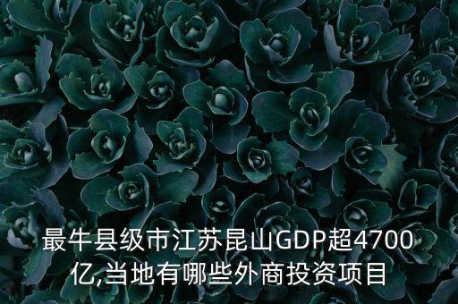 最牛縣級市江蘇昆山GDP超4700億,當(dāng)?shù)赜心男┩馍掏顿Y項(xiàng)目