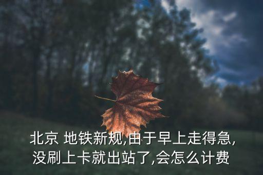  北京 地鐵新規(guī),由于早上走得急,沒刷上卡就出站了,會(huì)怎么計(jì)費(fèi)