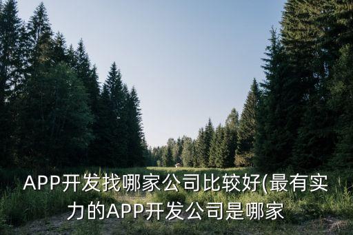 APP開發(fā)找哪家公司比較好(最有實力的APP開發(fā)公司是哪家