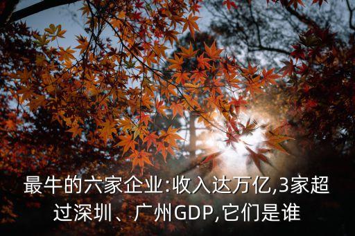 最牛的六家企業(yè):收入達萬億,3家超過深圳、廣州GDP,它們是誰