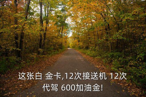 這張白 金卡,12次接送機(jī) 12次代駕 600加油金!