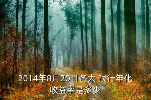 2014年8月20日各大 銀行年化收益率是多少