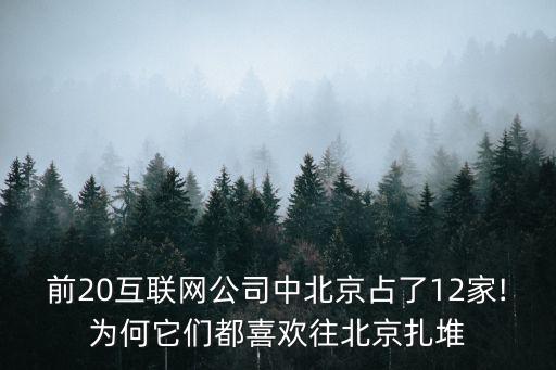 前20互聯(lián)網(wǎng)公司中北京占了12家!為何它們都喜歡往北京扎堆